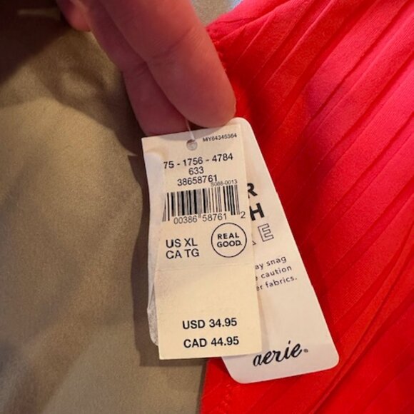 NWT Aerie Red High Waisted Crossover Bikini Bottom XL - Picture 3 of 5